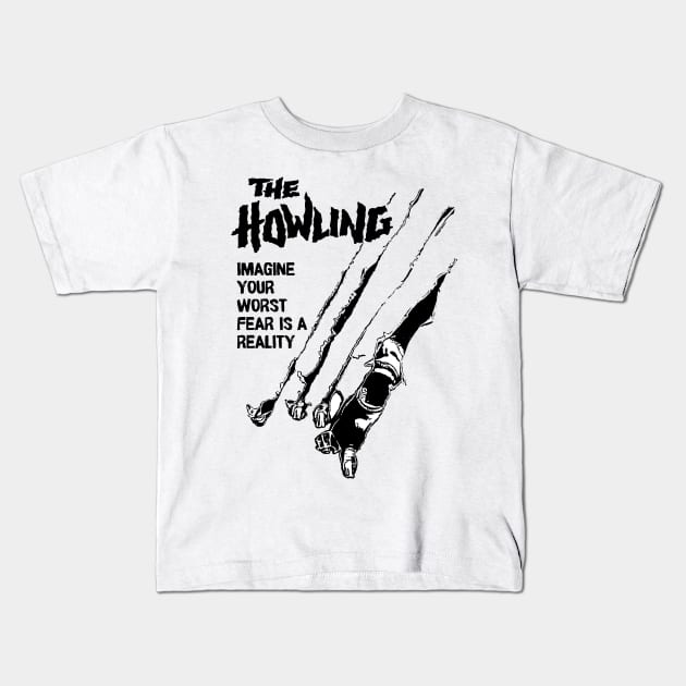 The Howling Redesigned Movie Poster Kids T-Shirt by ArtMofid